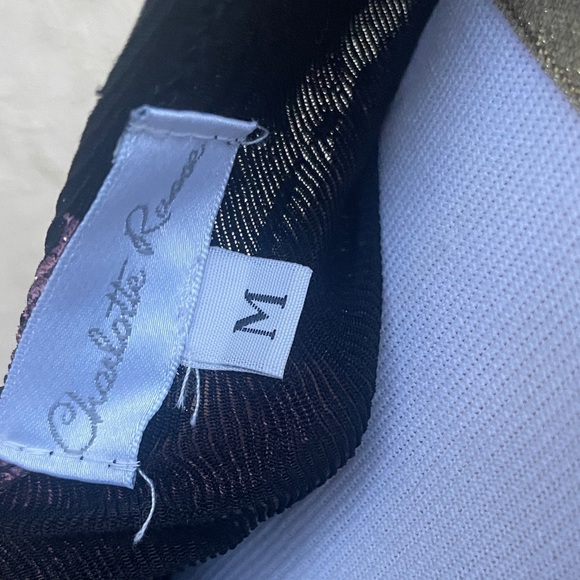 Charlotte Russe Black Floral Print Midi Dress Size M Crisscross Back - Picture 3 of 16